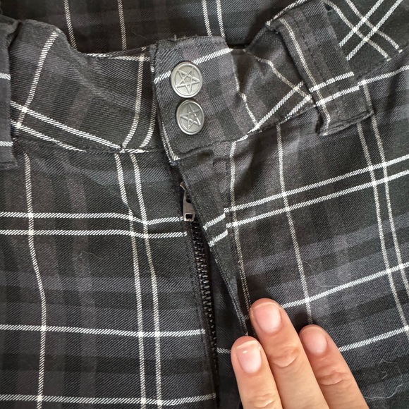 Killstar Women's Pants Dead Resistance Ash Tartan Skinny Jeans - Picture 6 of 10